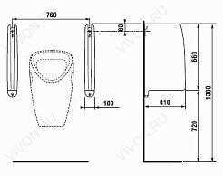 Jika Перегородка для писсуара Split 4760.1 – фотография-3